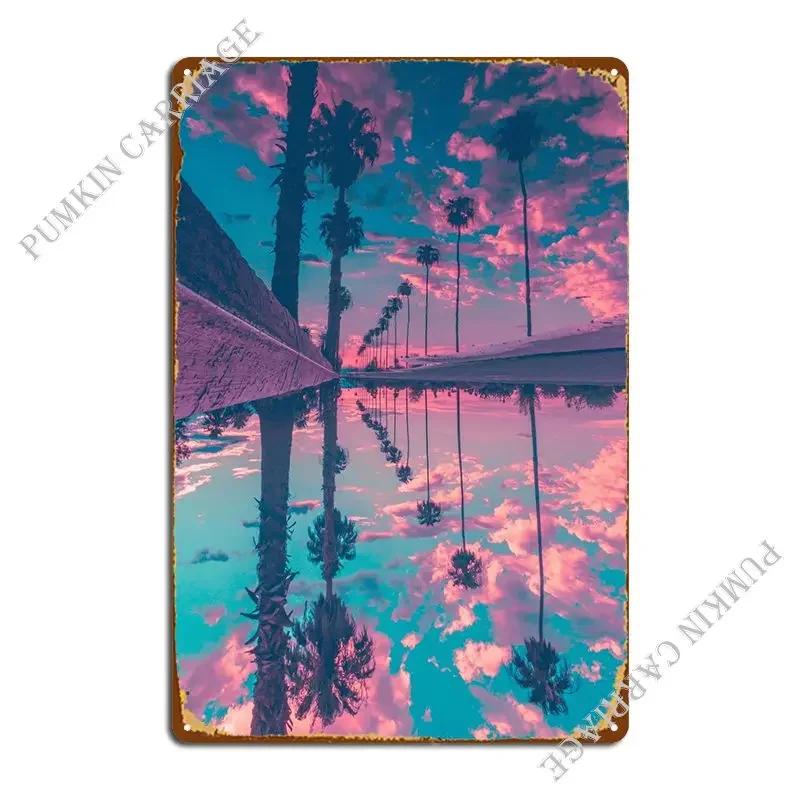 Retro Neon Palms Metal Sign Bar Customize Funny Wall Cave Tin Sign Poster