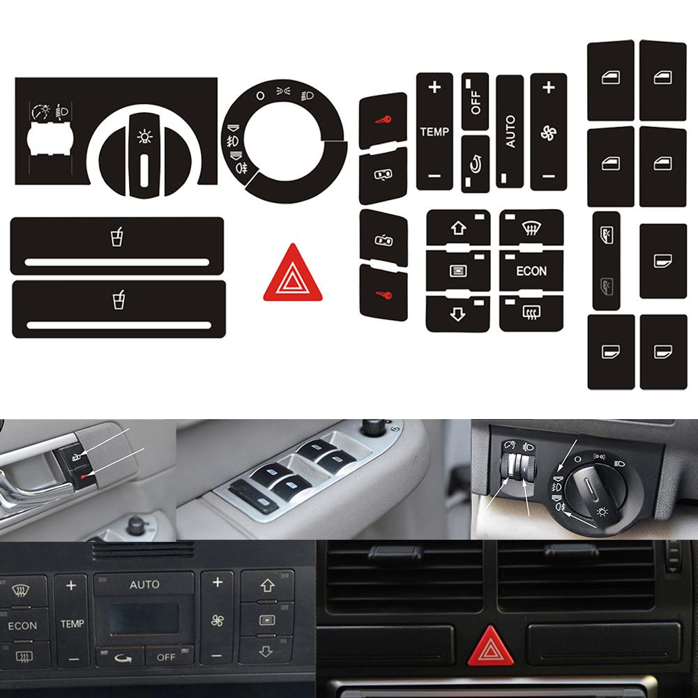 5 Pcs Button Repair Stickers Decals Worn Switches Replacement For A2 1996-2003 Button Stickers Interior Replacement Parts