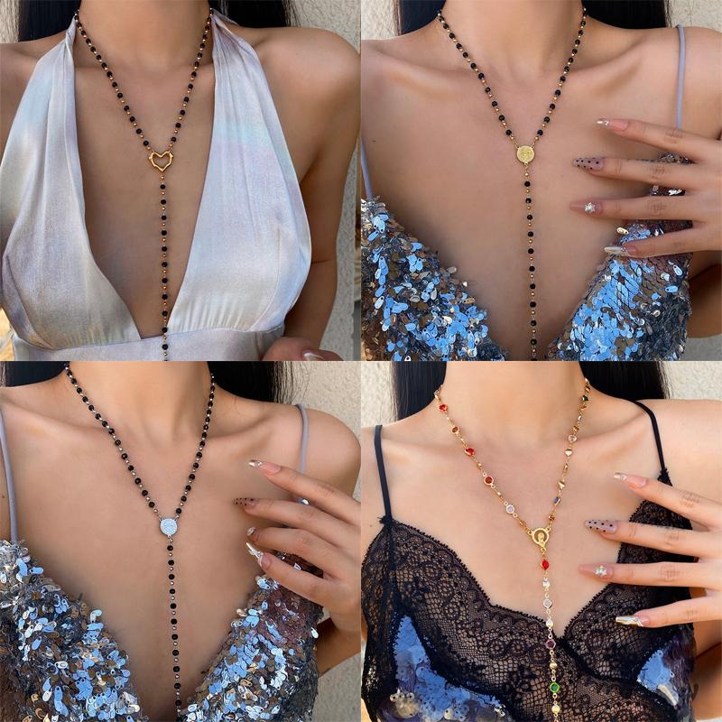 Роскошное сексуальное длинное Y-образное ожерелье для женщин и девочек, красочное простое длинное ожерелье с кисточками, ювелирные изделия, аксессуары, подарки