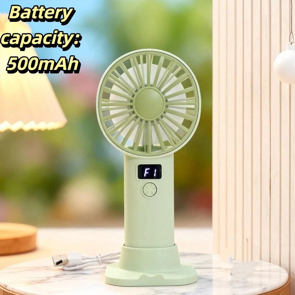 Stable Base Handheld Mini Fan Mini Size USB Rechargeable Fan Portable Desktop Fan Daily Use