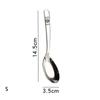 S/M/L Stirring Spoon FU Character Coffee Spoon Portable Dessert Spoon  for Kitchen Tools