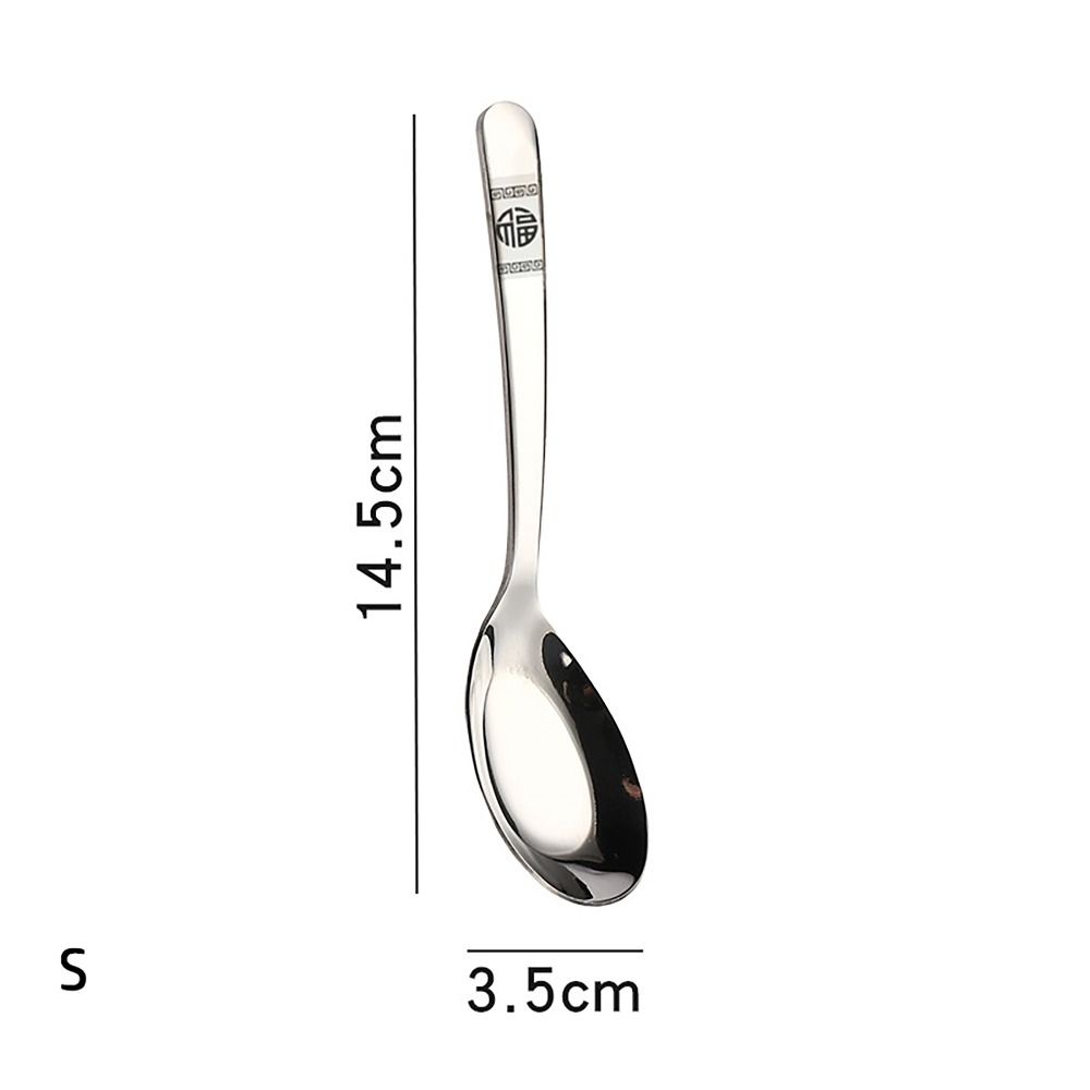 S/M/L Stirring Spoon FU Character Coffee Spoon Portable Dessert Spoon for Kitchen Tools