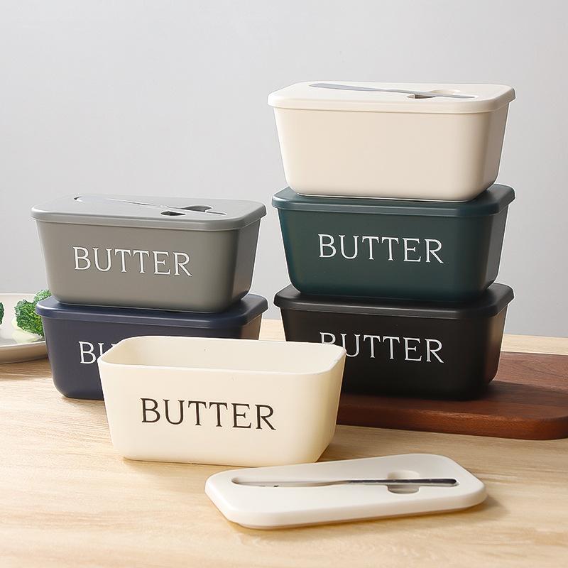 Premium Food-Grade PP Butter Dish with Knife - Large, Durable, Easy-Clean Countertop Keeper for Home Use, Freshness Preserver