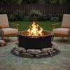 Fire Pit Ring Black 60 x 60 x 25 cm Steel