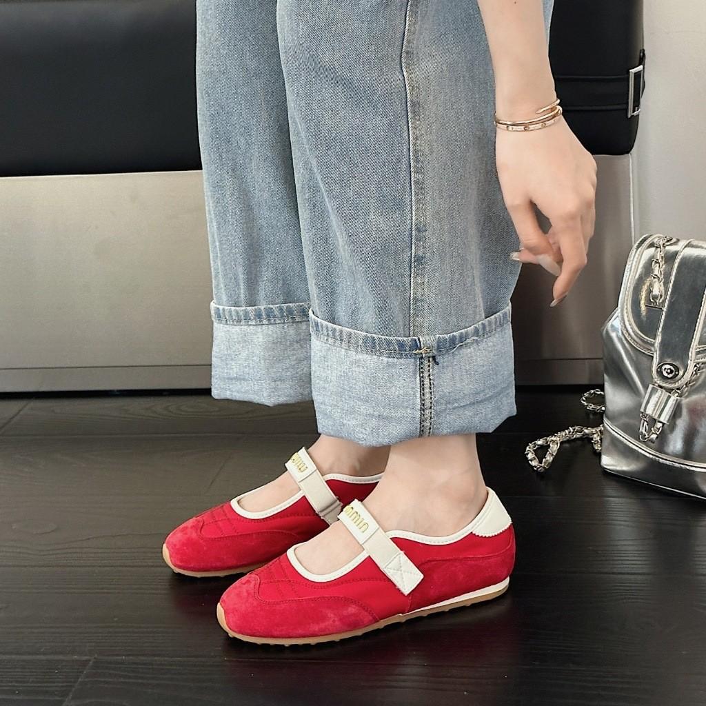 2025 Summer New Breathable Single Shoes Color Matching Retro Single Shoes Velcro Mary Jane Shoes Versatile Casual Moral Training Shoes Tide