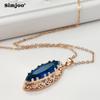 SIMJOO Geometric Tricolor  Rose Gold Color Fashion Necklace