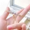 Womens Geometric Square Zirconia Bracelet Gold Plated Adjustable Pull Chain Minimalist Elegant Daily Wear Jewelry
