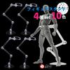 Rubonarie Figure Stand, Display Stand, Multi-Stand, Polycarbonate, 180-Degree Articulation, Plastic Model Figure, Set of 4 (Clear)