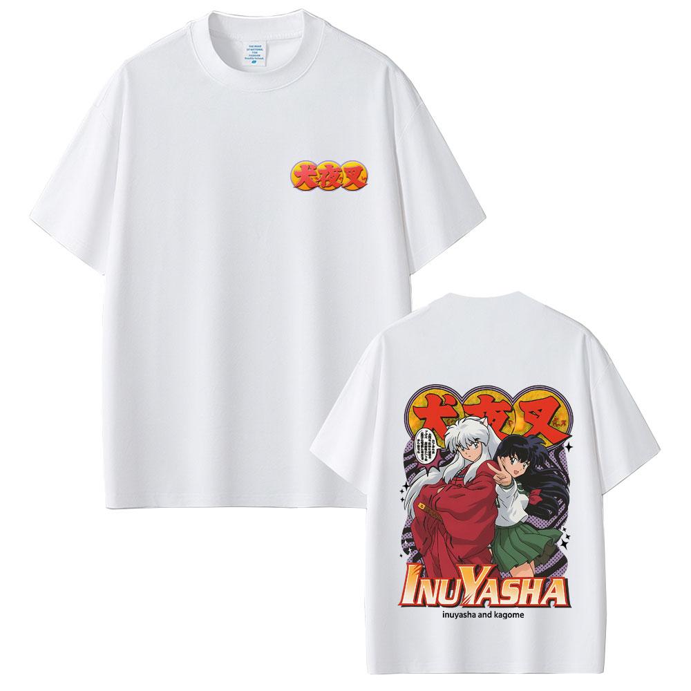 Anime Inuyasha Higurashi Kagome Graphic Tshirt Unisex Women Cartoon Oversized Streetwear Male Casual Fashion Vintage T Shirts Tops