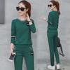Women's Original Quality Sports Suit: 2022 Spring/Autumn Casual Long-Sleeve Round-Neck Top & Trousers Two-Piece Set