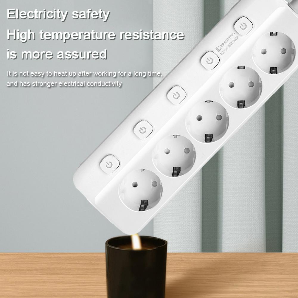 Розетки переменного тока с европейской вилкой, удлинитель с несколькими ответвлениями, сетевой фильтр с USB-адаптером типа C и быстрой зарядкой PD