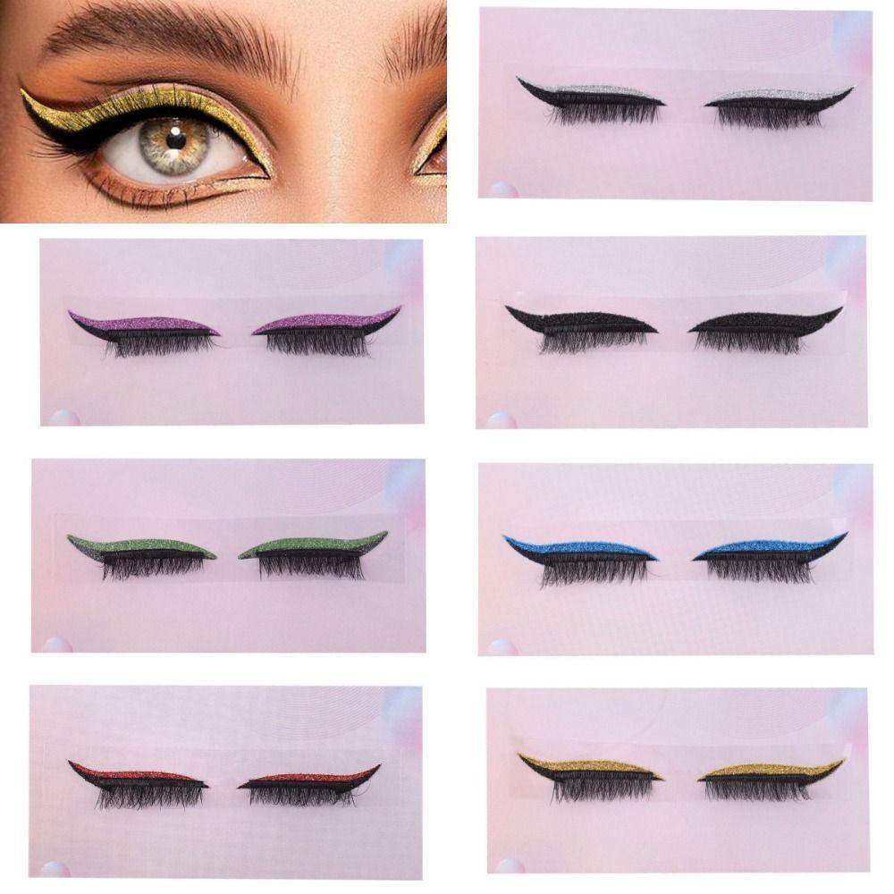 2 пары наклеек для макияжа глаз, подводка для глаз и ресниц, самоклеящиеся наклейки для теней для век, вечеринка, праздник