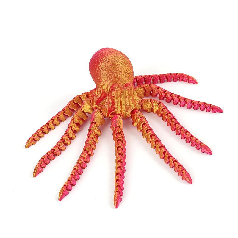 3D Printing Octopus Model Desktop Ornaments Movable Joint Figurine Aquarium Fish Tank Landscape Decoration Festival Gift