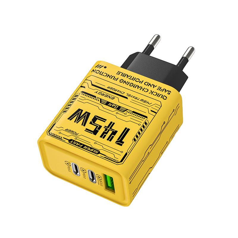 145 Вт 3 порта Type-C USB GaN Зарядное устройство для телефона Для iPhone Для Samsung Huawei Xiaomi PD Быстрая зарядка Адаптер питания для мобильного телефона Дорожный