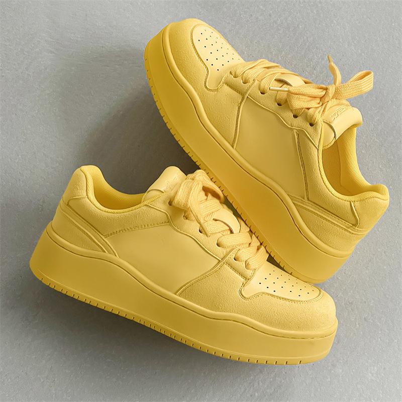 Радужные кеды на платформе для мужчин и женщин 2025 новинка дышащие туфли-булки на платформе увеличивающие рост обувь для пар спортивная повседневная обувь