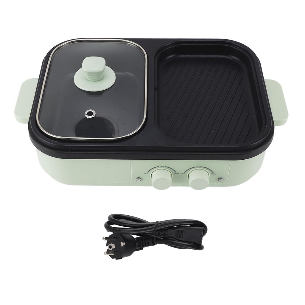 Электрическая плита мощностью 1300 Вт с разделителем, антипригарным покрытием, двухсторонняя электрическая кастрюля для жарки, для приготовления пищи