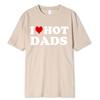 Смешные футболки с красными сердечками I Love Hot Dads, графическая уличная одежда с коротким рукавом и круглым вырезом, футболка Harajuku, мужская/женская одежда
