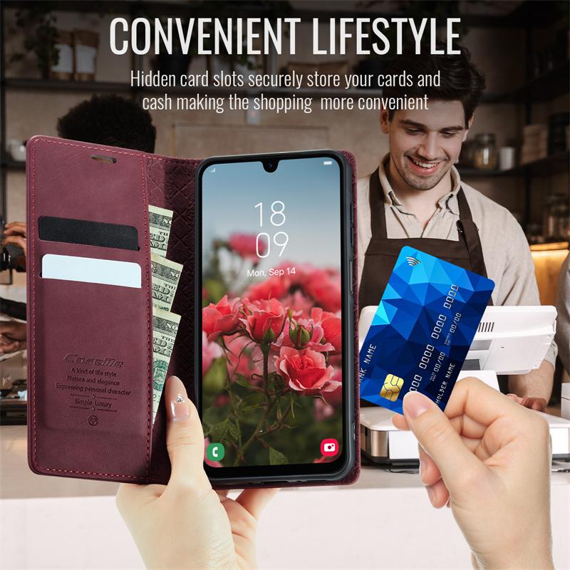 Магнитный кожаный чехол-книжка для телефона Samsung Galaxy S26 S25 FE S24 S23 Plus S22 S21 S20 Ultra A57 A17 A56 A36 A16 A55 A35 A15 A54 A34 A14 Кошелек