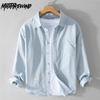 100 хлопка с длинным рукавом мужская повседневная рубашка весна и лето повседневный простой стиль мужские топы однотонная рубашка с отложным воротником и карманом