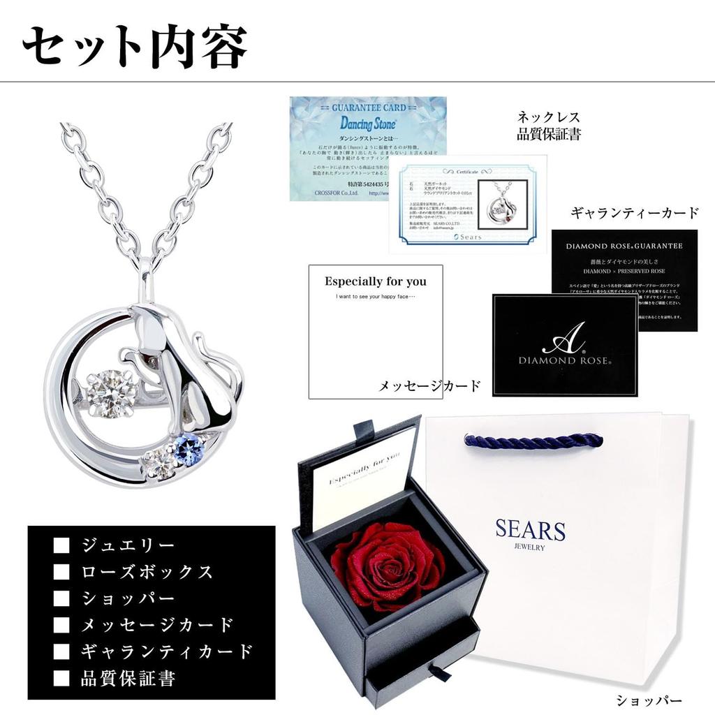 Sears Танцующая Коробка Январское Ожерелье, Кошка, Камень, Роза, Набор, Камень Рождения, Гранат, sp10-0002-1218-01