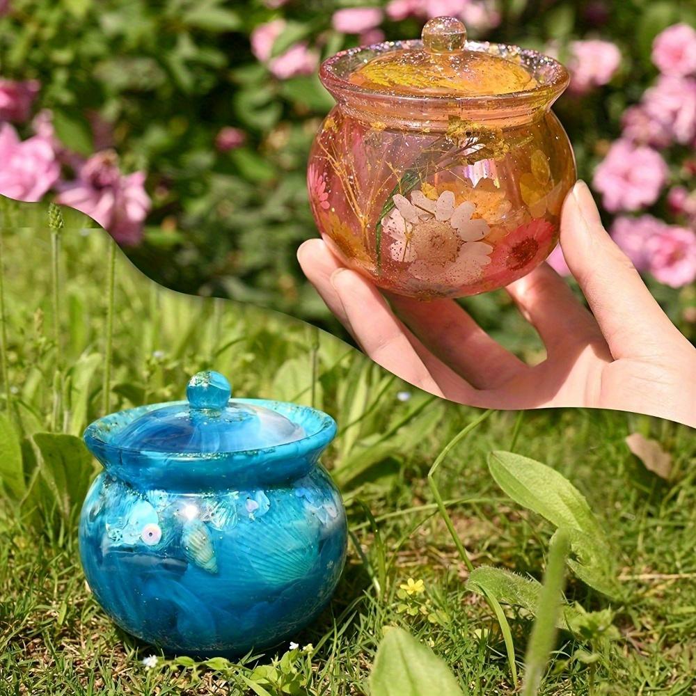 1 шт. Силиконовые формы для банок, формы для банок из смолы с крышкой, эпоксидные формы для самодельных коробок для хранения ювелирных изделий, подсвечников, контейнеров для конфет, литья подарков из эпоксидной смолы