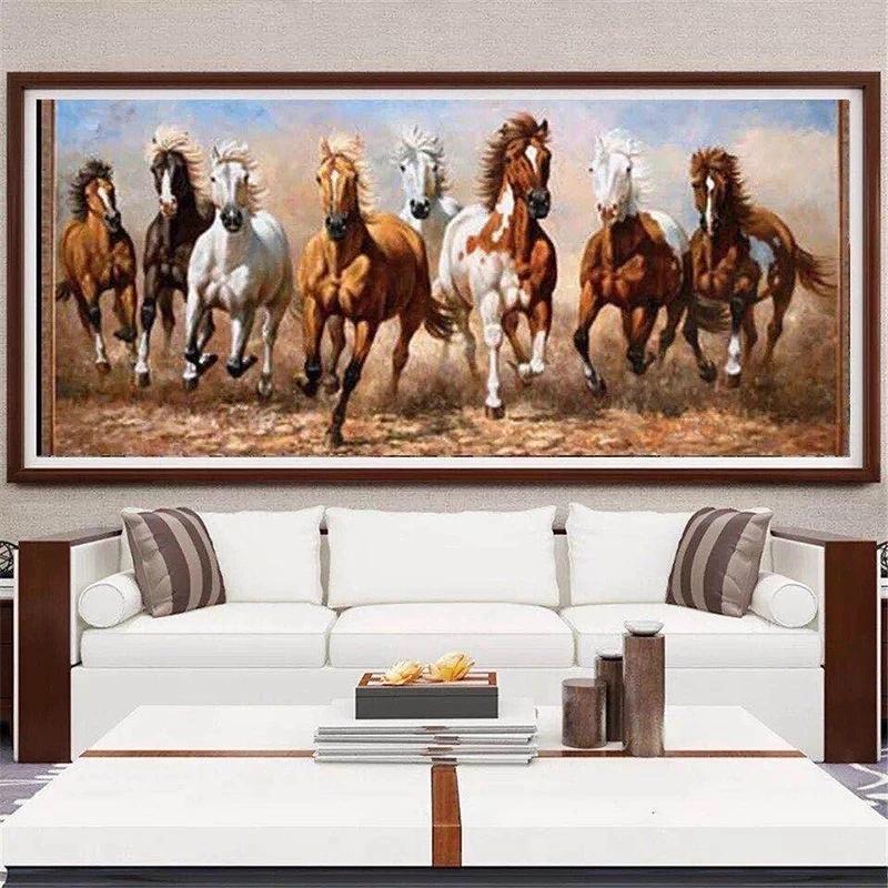 Modern Galloping Horses Landscape Canvas Painting Posters and Prints Wall Art Picture for Living Office Room Bedroom Home Decorating