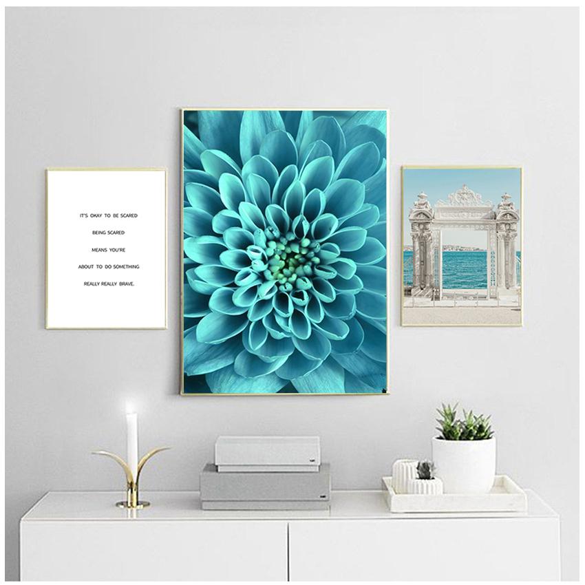 Canvas Painting Decorative Picture Home Decor Nordic Decoration Poster and Prints Life Quote Flower Sea Landscape Wall Art