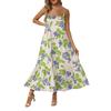 Women's Long Beach Casual Elegant Spaghetti Strap Maxi Dress Stitching Low-key Flowing Bohemian Dress