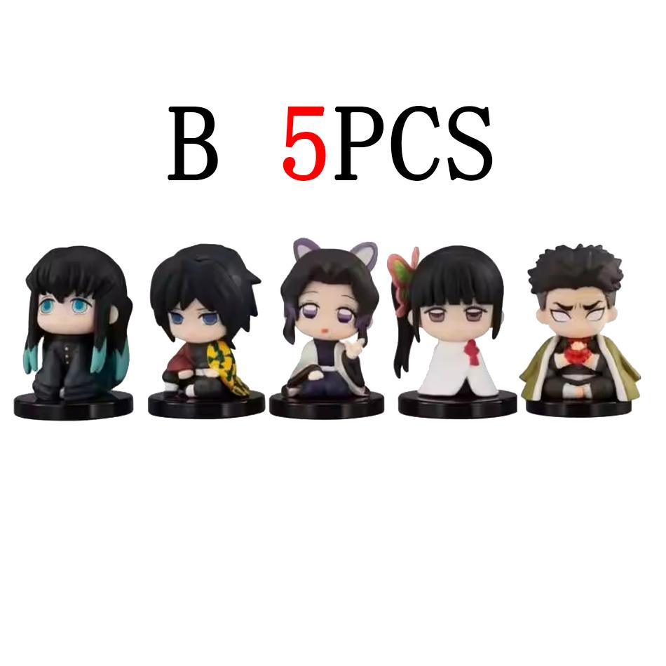 Игрушка аниме-фигурка Demon Slayer - Kimetsu No Yaiba Q версия - Сидящий Тандзиро Нидози Иноске Зеницу PVD Фигурка Модель Кукла Подарок