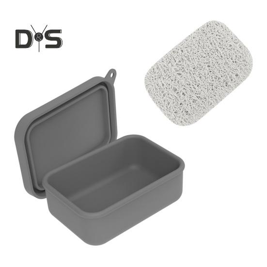 Герметичный силиконовый дорожный мыльница с дренажной крышкой, компактный дизайн, переносной контейнер для мыла, держатель для мыла