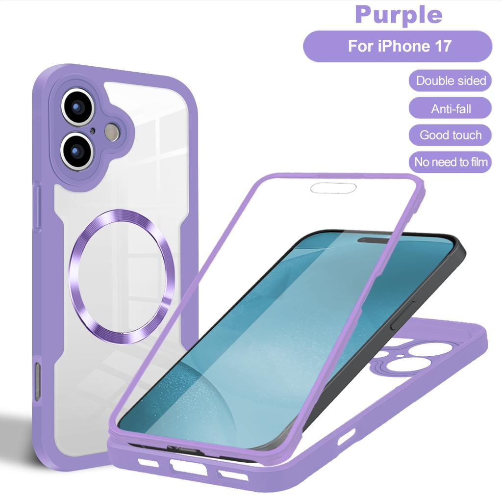 Подходит для iPhone 17 Pro Max 17Air Прозрачный Полноразмерный Противоударный Магнитный Чехол для Беспроводной Зарядки Тройной Защиты Для iPhone 16 15 14 13