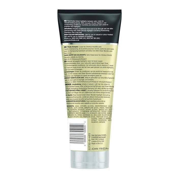 John Frieda 2273200 - COMMUTATEUR KVM - Sheer Blonde Activateur de Reflets Soin Démêlant Nutrition 250 мл
