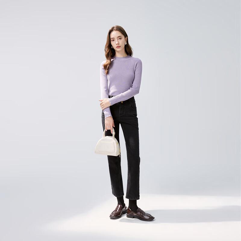 Женский тонкий трикотажный свитер с воротником-стойкой Qiusbiyiren