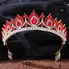 Bridal Crown Baroque Crown Accessories Red Crystal Rhinestone Wedding Hair Comb