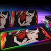 RGB Mousepad Devil Mask Samurai Rubber Desk Mat Kawaii Anime Girl Office HD Print Keyboard Pad Gamer Lock Edge Luminescence Rugs