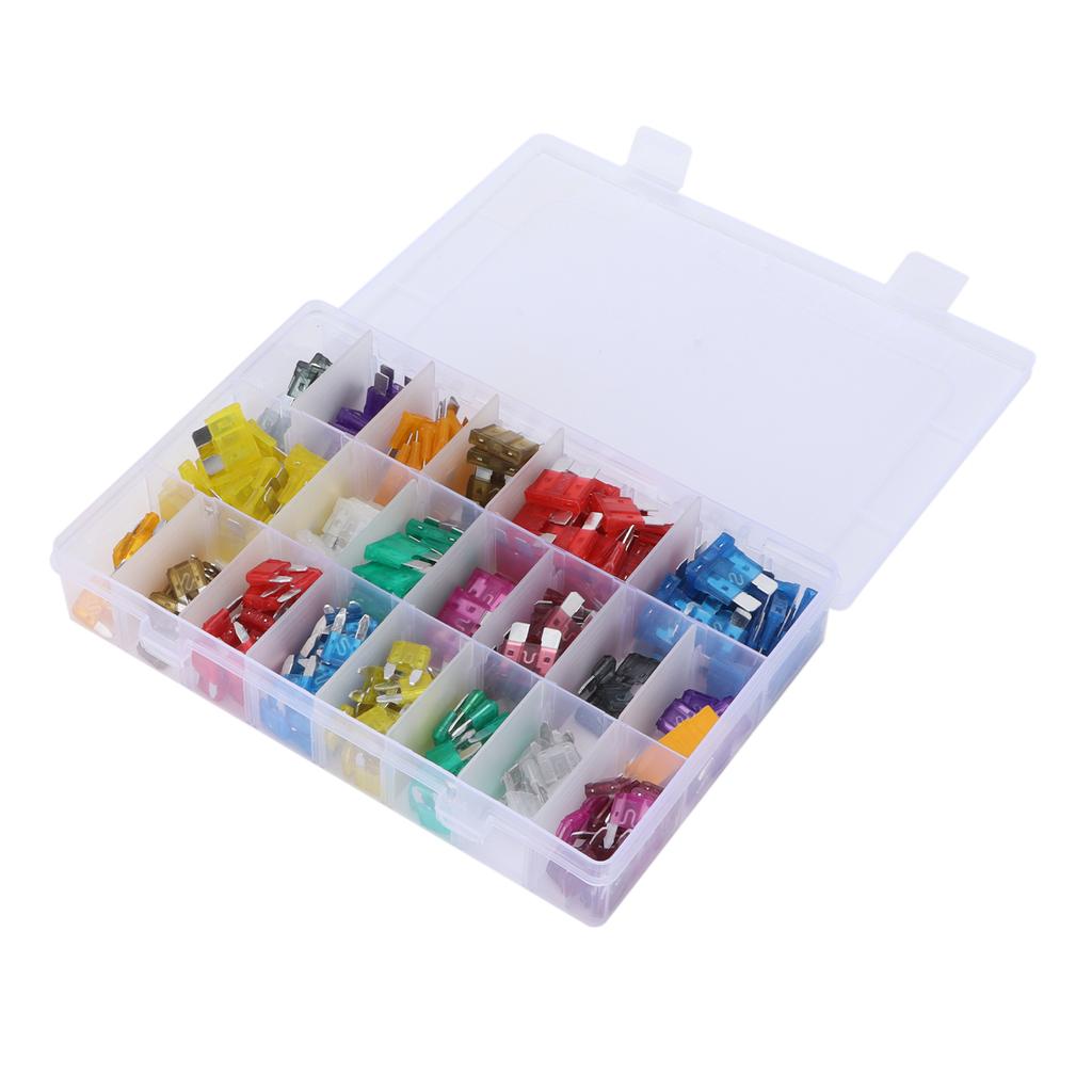 300pcs Blade Fuse Assortment Small Medium with Puller 2 3 5  7.5 10 15 20 25 30 35 40AMP for Car Boat Truck