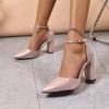 Модные босоножки Baotou Осень Новые Острый носок Мелкий вырез Один ремешок Противоскользящие Износостойкие Высокий каблук