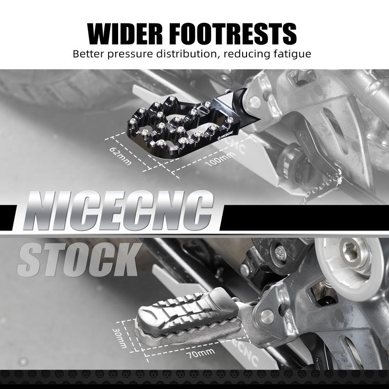 NICECNC For BMW R1250GS Adventure R 1250 GS 2019-2024 Wide Footpegs Footrests For BMW R1200GS Adventure R 1200 GS 2013-2018