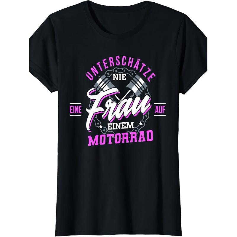 Womens Motorcycle Motif Cool Biker Hot Biker Slogan T-Shirt 2 Men's T-Shirt Classic Perfect for Home|Outdoor|Work|Gifting (Birthdays|Mother's