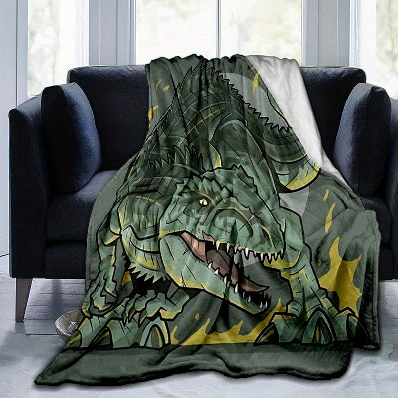 1pc Fiery T-Rex Blanket Soft Throw for Home Decor, Gift Idea, Suitable for All Seasons, Living Room, Travel, Camping, Car Blankets