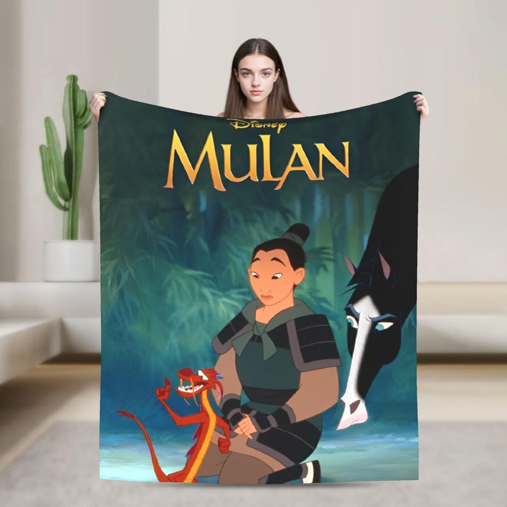 Mulan Cartoon Blankets Airplane Travel Flannel Throw Blanket For Outdoor Soft Warm Custom Quality Bedspread Birthday Gift