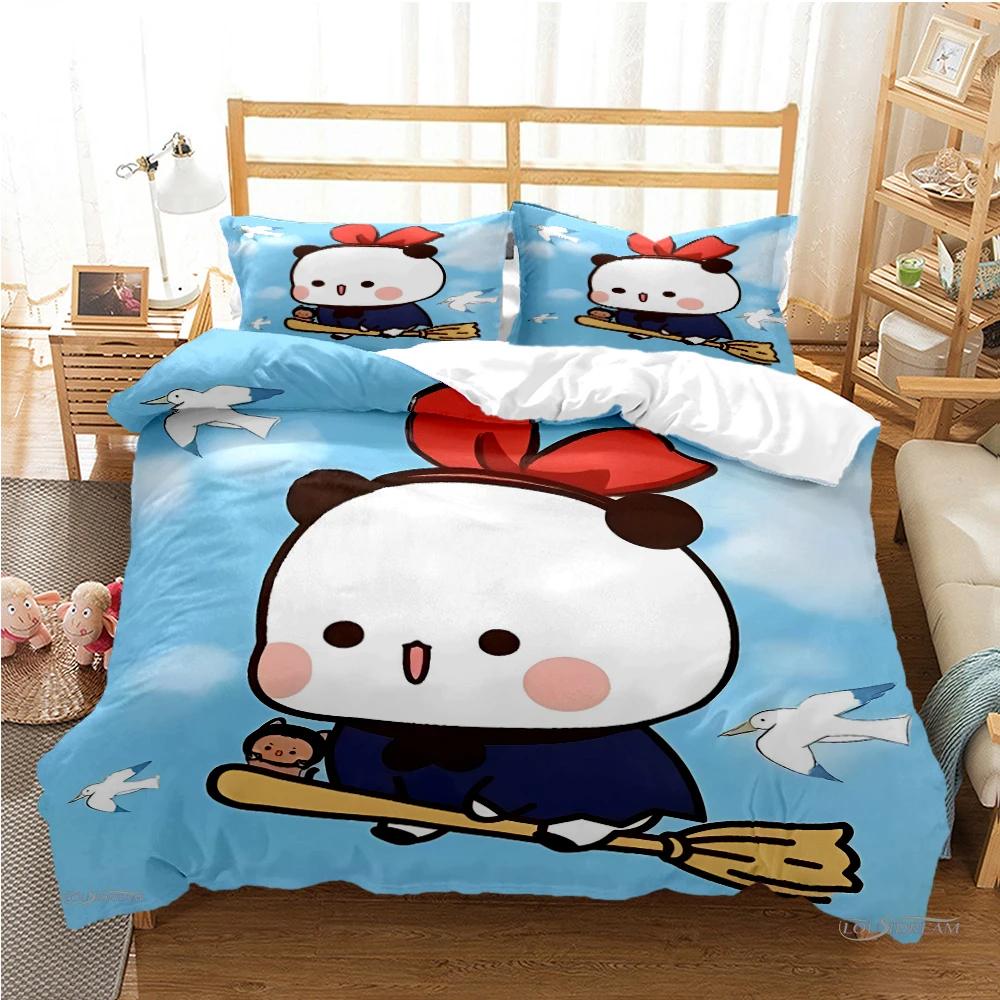 Cute Bubu Dudu Cartoon Bear Panda Duvet Cover Kawaii Bedding Sets Soft Quilt Cover And Pillowcases Single/Double/Queen/King Boys
