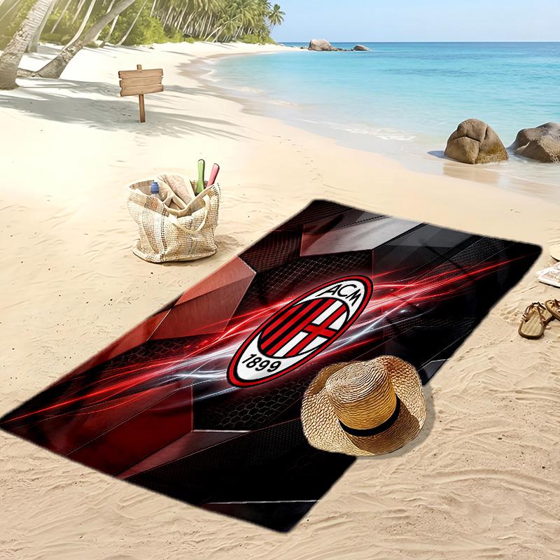Пляжное полотенце с принтом AC Milan, быстросохнущее, мягкое, портативное, большое, прямоугольное, пляжное покрывало для путешествий, бассейна