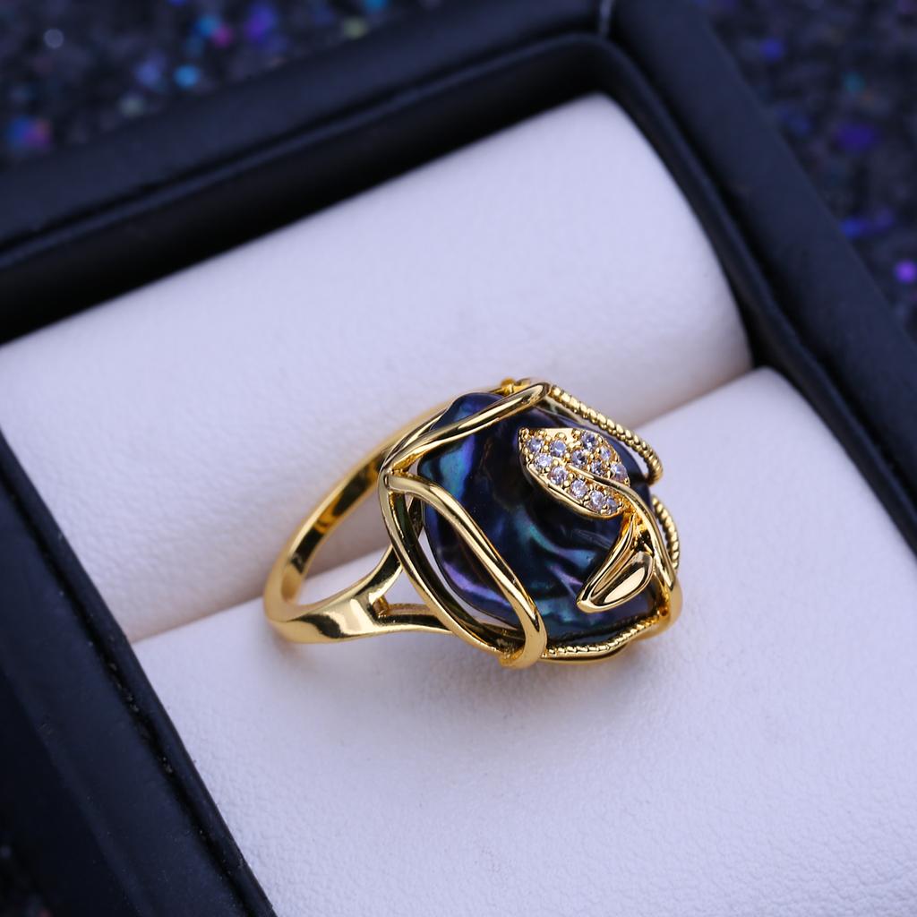 LSOOYH Кольца из натурального пресноводного жемчуга в стиле барокко с большой кнопкой для женщин, классическое обручальное кольцо серебряного и золотого цвета, подарки на день рождения оптом