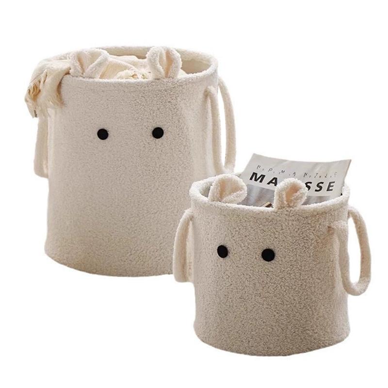 Большая вместимость корзины для белья с удобными ручками для переноски пасхальный кролик 3D ушки пушистые корзины для белья
