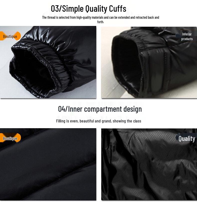 Мужская модная блестящая пуховая куртка - Новая модель, утолщенное короткое пальто