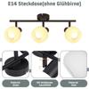 Spot de plafond - NETTLIFE - Spot de plafond 3 feux - Noir - Douille E14 - Abat-jour verre orientable 350°