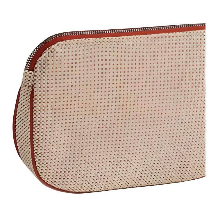 Hermes Echappee 19 Silver Buckle Cotton Toiletry Bag Unisex toiletry bag Brandy H103607M02