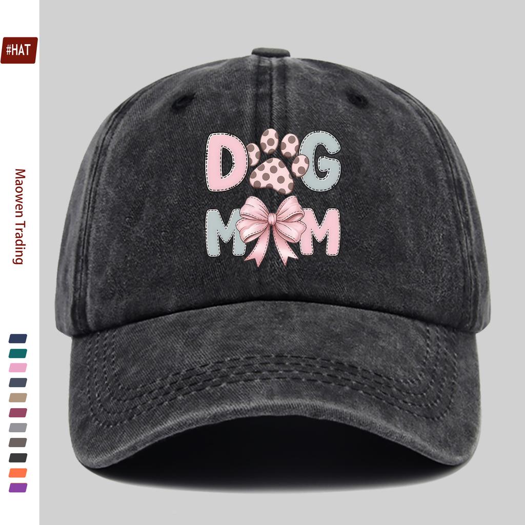 pc DOG MOM Printed Baseball Cap Sun Hat Designed for Pet Lovers Trucker Decorative Hat Adjustable Strap Papa Hat Street S