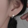 Multi-Shape Fashionable Earrings Cold Wind Simple Double Line Pearl Design Tide Temperament Earrings for Women Suitable for Birthday Party Gifts